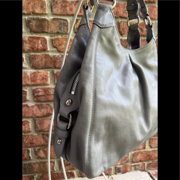 Coach Maggie Gray Leather Hobo Shoulder Bag Handbag Large Dustbag - Picture 2 of 12